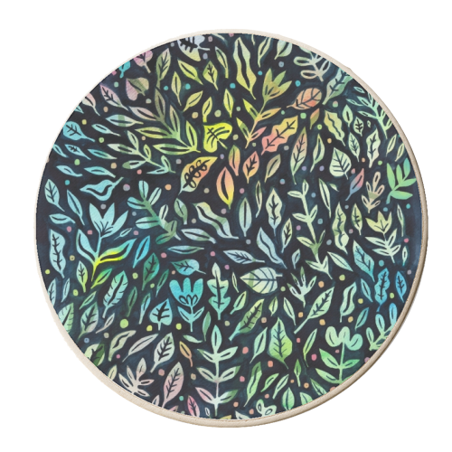 Rainbow Leaves - personalised beer coaster by Samantha Dolan