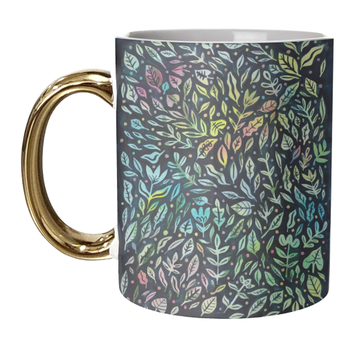 Rainbow Leaves - unique mug by Samantha Dolan