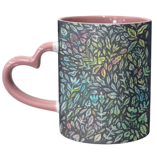 Rainbow Leaves - unique mug by Samantha Dolan