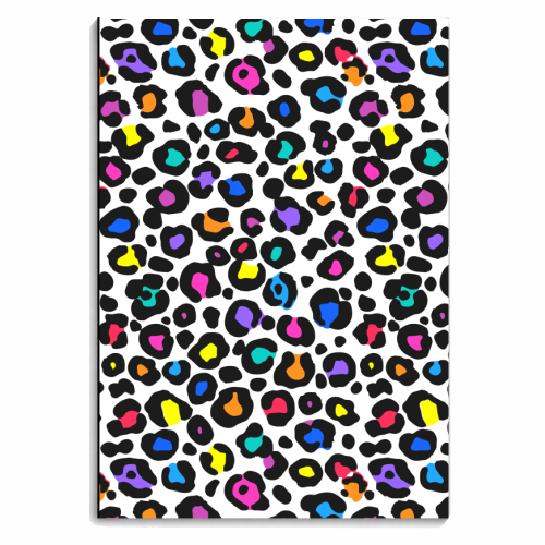 Rainbow Leopard Print - personalised A4, A5, A6 notebook by Colour Pop Prints