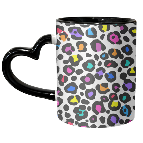 Rainbow Leopard Print - unique mug by Colour Pop Prints