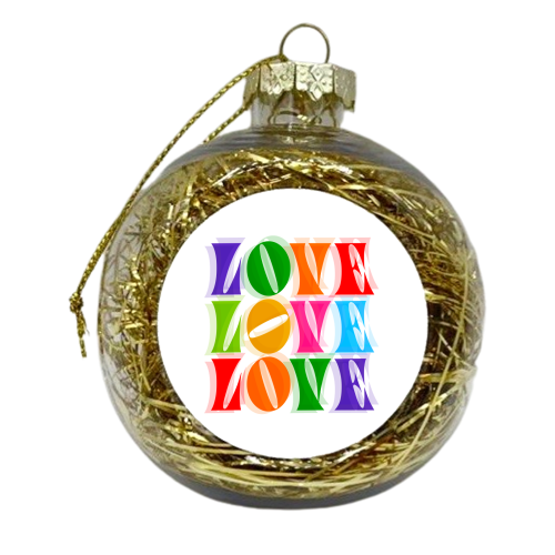 Rainbow LOVE - Groovy Repeat! - xmas bauble by Dominique Vari