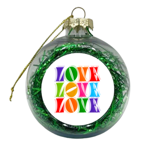 Rainbow LOVE - Groovy Repeat! - xmas bauble by Dominique Vari