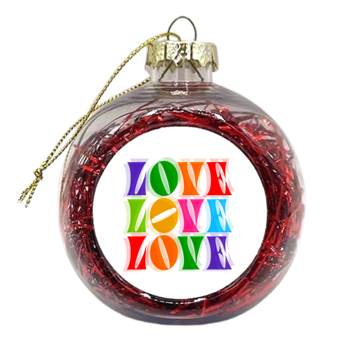 Rainbow LOVE - Groovy Repeat! - xmas bauble by Dominique Vari
