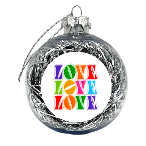 Rainbow LOVE - Groovy Repeat! - xmas bauble by Dominique Vari