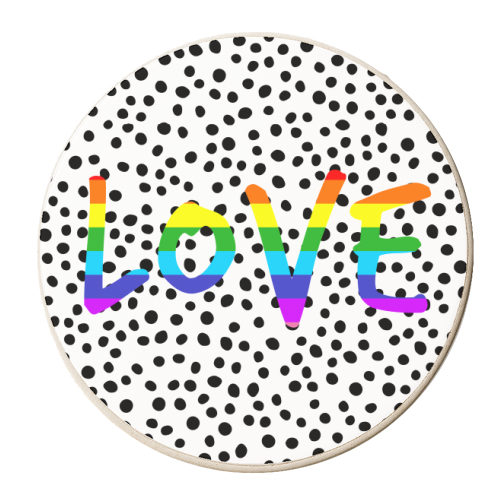 Rainbow Love - personalised beer coaster by The 13 Prints