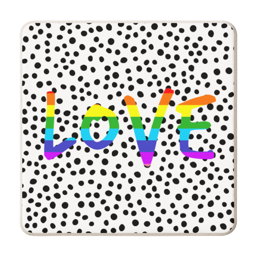 Rainbow Love - personalised beer coaster by The 13 Prints