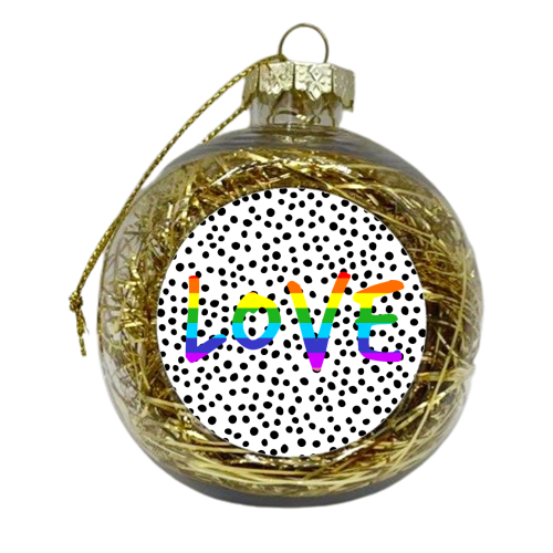 Rainbow Love - xmas bauble by The 13 Prints