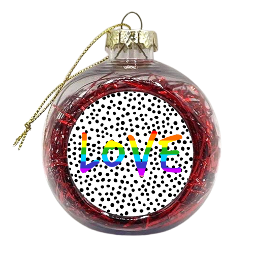 Rainbow Love - xmas bauble by The 13 Prints