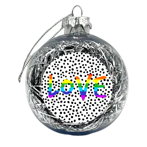 Rainbow Love - xmas bauble by The 13 Prints