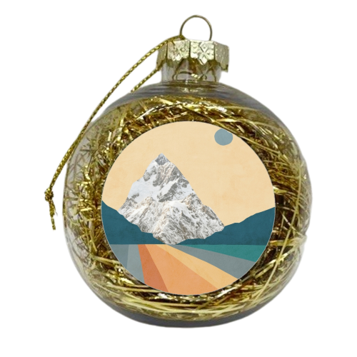 Rainbow me to the Mountains Art Print - xmas bauble by Dominique Vari