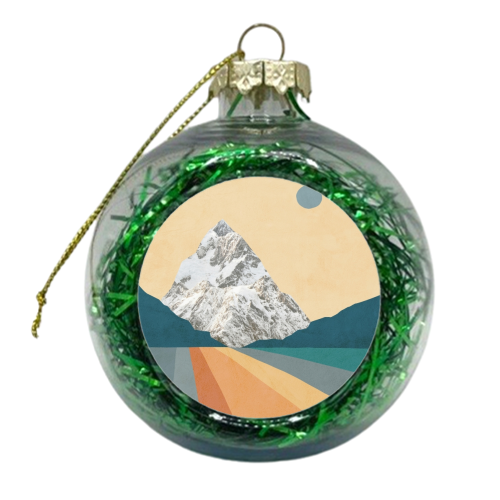 Rainbow me to the Mountains Art Print - xmas bauble by Dominique Vari