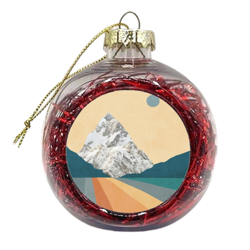 Rainbow me to the Mountains Art Print - xmas bauble by Dominique Vari