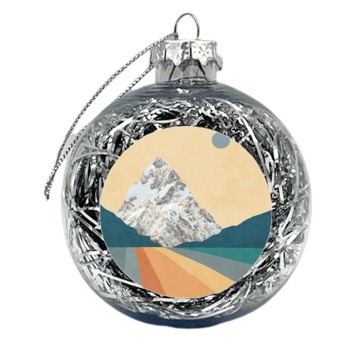 Rainbow me to the Mountains Art Print - xmas bauble by Dominique Vari