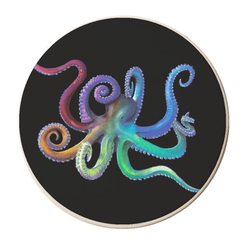 Rainbow Octopus - personalised beer coaster by MO LEA