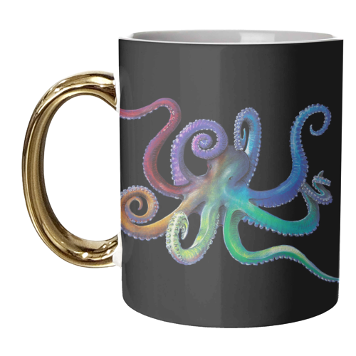 Rainbow Octopus - unique mug by MO LEA