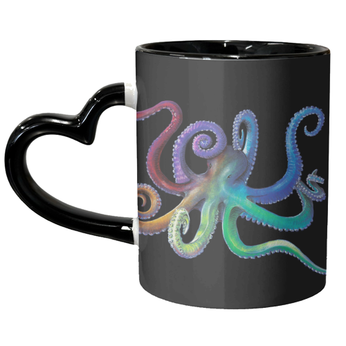 Rainbow Octopus - unique mug by MO LEA
