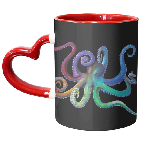 Rainbow Octopus - unique mug by MO LEA