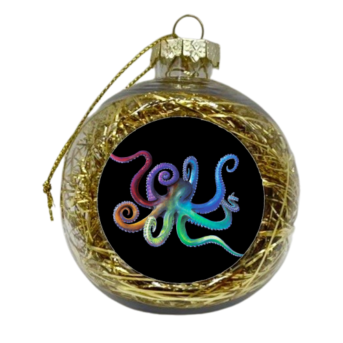 Rainbow Octopus - xmas bauble by MO LEA