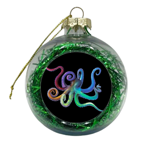 Rainbow Octopus - xmas bauble by MO LEA
