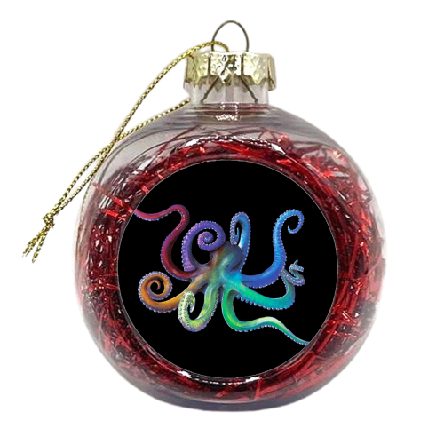 Rainbow Octopus - xmas bauble by MO LEA
