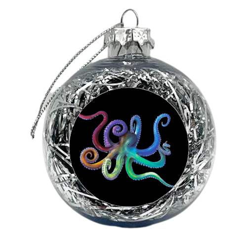 Rainbow Octopus - xmas bauble by MO LEA