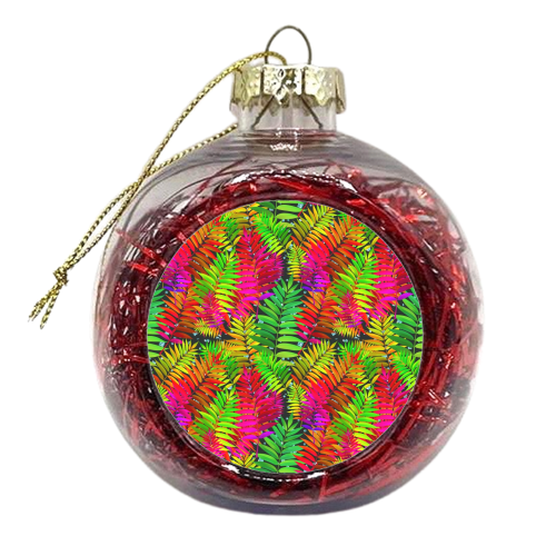 Rainbow palm leaves - xmas bauble by DejaReve