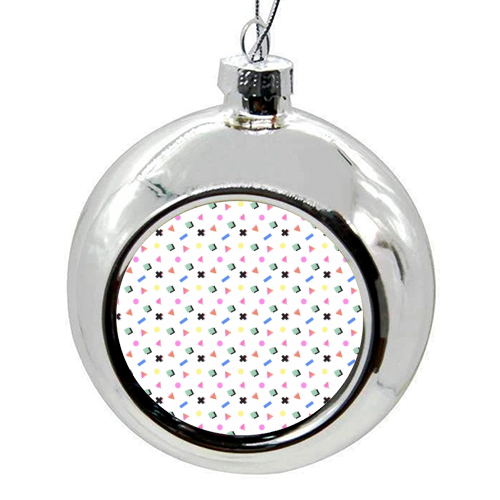 Rainbow Pop Confetti - colourful christmas bauble by Cassie Swindlehurst