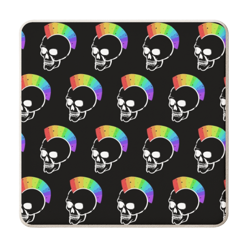 Rainbow Skulls - personalised beer coaster by Alice Palazon