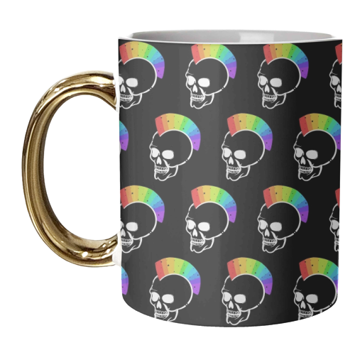 Rainbow Skulls - unique mug by Alice Palazon