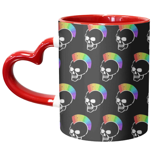 Rainbow Skulls - unique mug by Alice Palazon