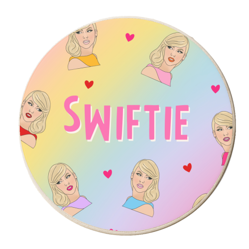 Rainbow Swiftie Design | Colourful - personalised beer coaster by Lisa Wardle