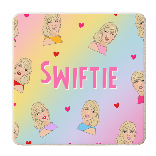 Rainbow Swiftie Design | Colourful - personalised beer coaster by Lisa Wardle