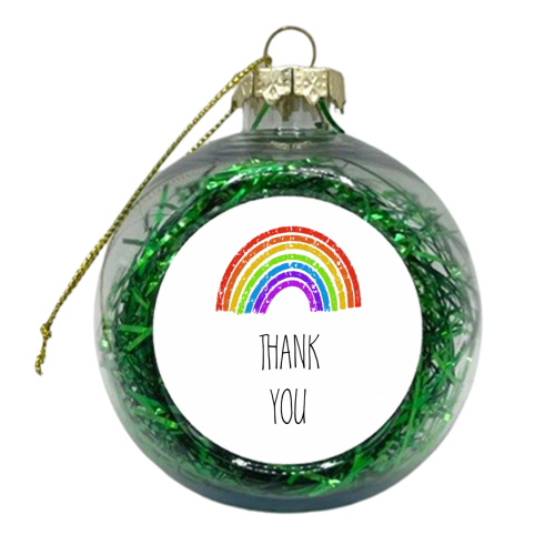 Rainbow Thank you Greeting - xmas bauble by Adam Regester