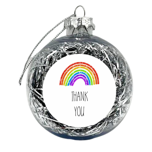 Rainbow Thank you Greeting - xmas bauble by Adam Regester