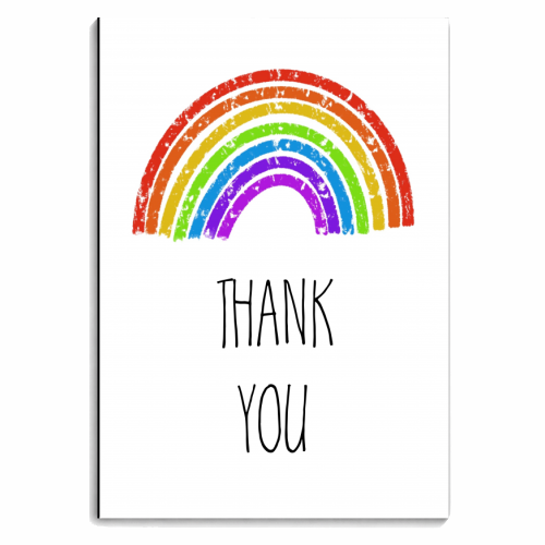 Rainbow Thank you Greeting - personalised A4, A5, A6 notebook by Adam Regester