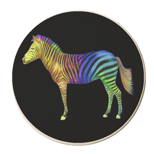 Rainbow Zebra - personalised beer coaster by MO LEA
