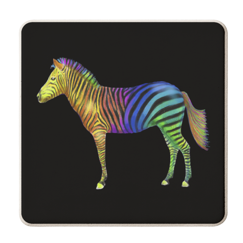 Rainbow Zebra - personalised beer coaster by MO LEA