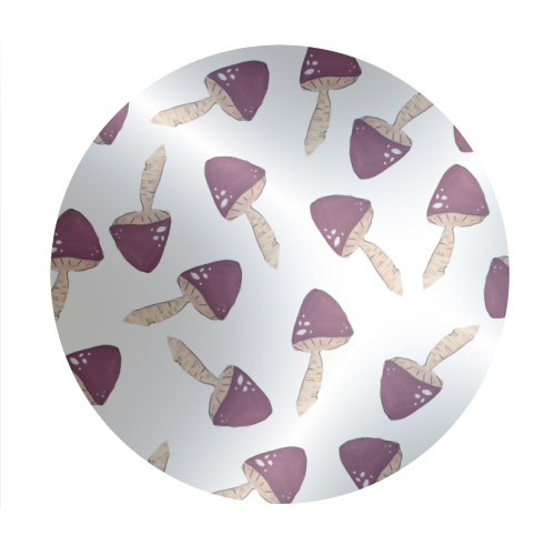 Raining mushrooms - Circle Sticker by Linbylane