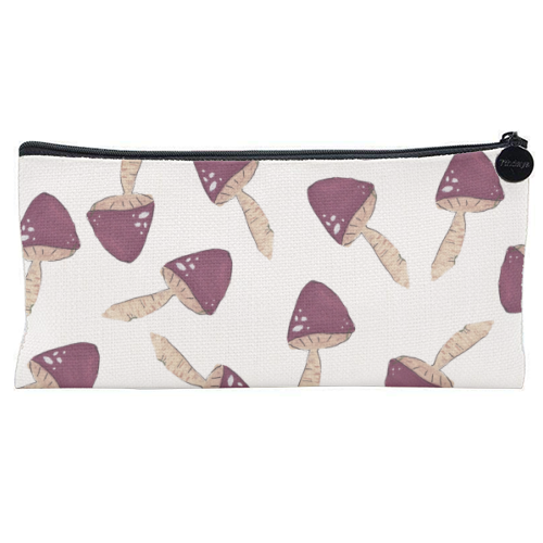 Raining mushrooms - flat pencil case by Linbylane