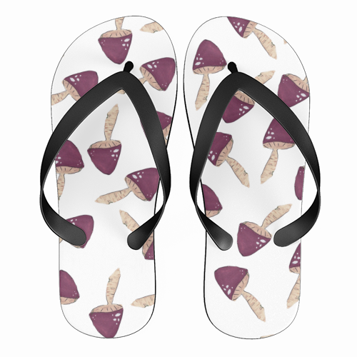 Raining mushrooms - funny flip flops by Linbylane