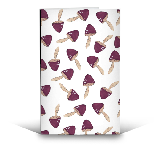 Raining mushrooms - funny greeting card by Linbylane