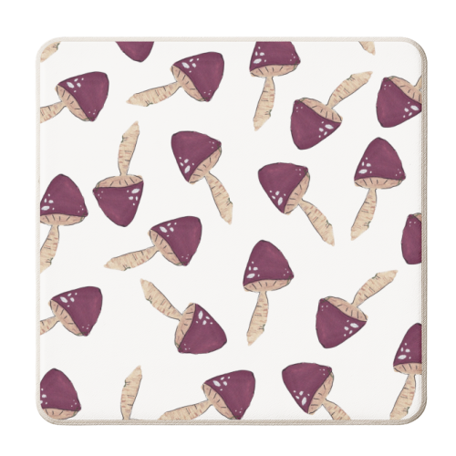Raining mushrooms - personalised beer coaster by Linbylane