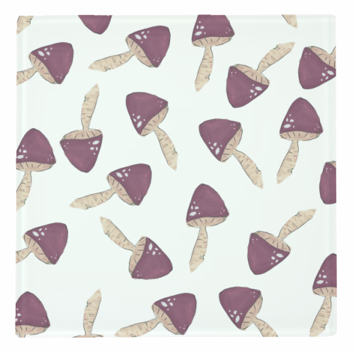 Raining mushrooms - personalised beer coaster by Linbylane