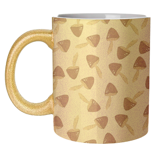 Raining mushrooms - unique mug by Linbylane