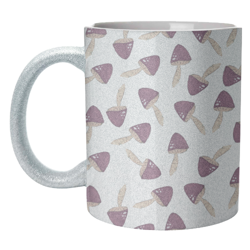 Raining mushrooms - unique mug by Linbylane