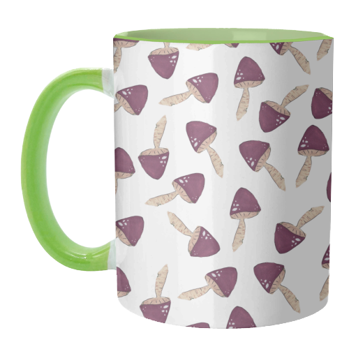 Raining mushrooms - unique mug by Linbylane