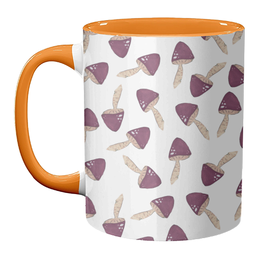 Raining mushrooms - unique mug by Linbylane