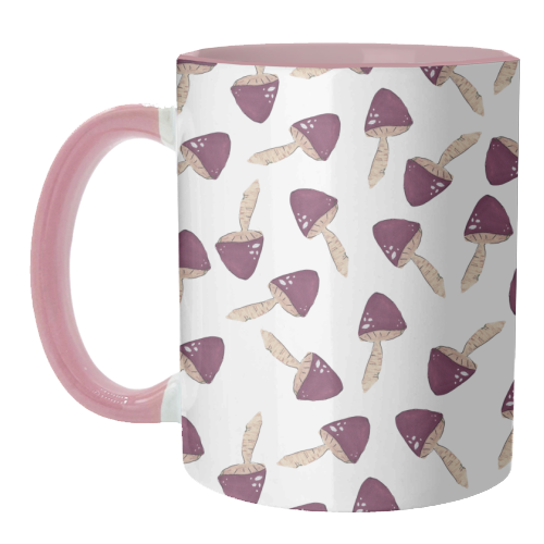 Raining mushrooms - unique mug by Linbylane