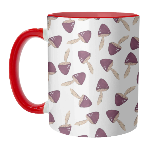 Raining mushrooms - unique mug by Linbylane